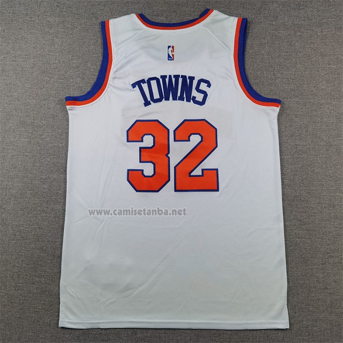 Camiseta New York Knicks Karl-Anthony Towns #32 Association 2024-25 Blanco